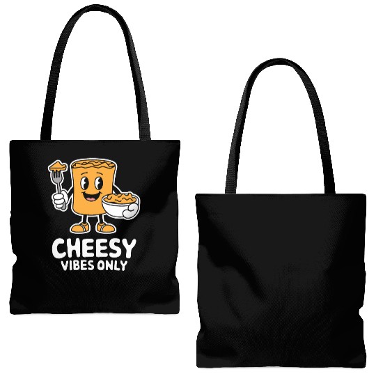 Cheesy Vibes Only Cartoon Delight Tote Bags (AOP)
