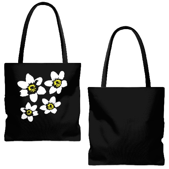 Beautiful White Daisies Flowers Spring Summer Fun Tote Bags (AOP)
