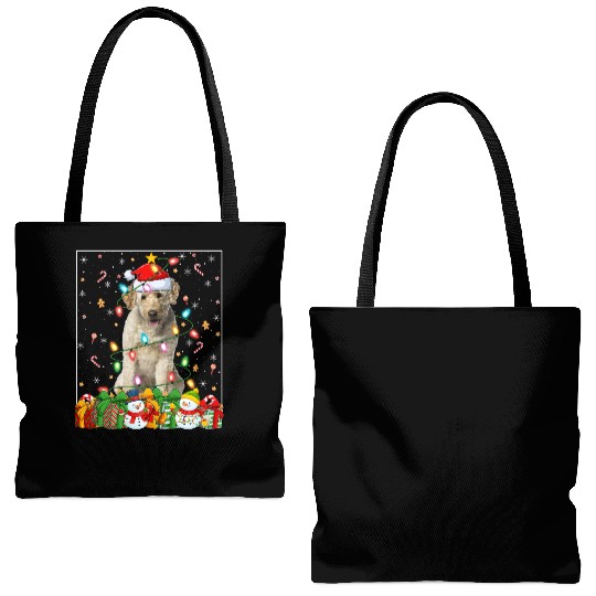 Labradoodle Dog Christmas Lights Tote Bags (AOP)