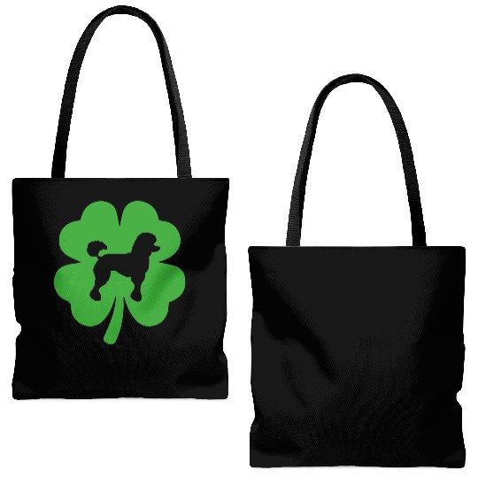 Poodle Shamrock St Patrick's day Dogs Lover Tote Bags (AOP)