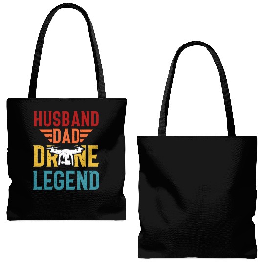 Husband Dad Drone Legend Funny Drone Lover Tote Bags (AOP)