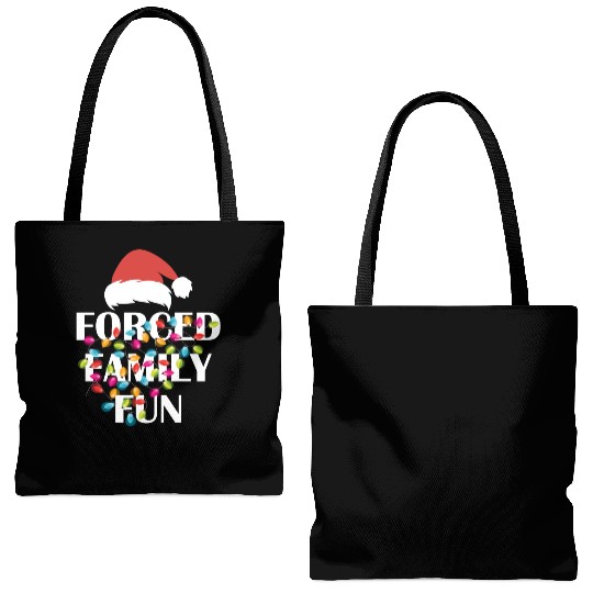 Forced Family Fun Sarcastic Christmas Tote Bags (AOP)