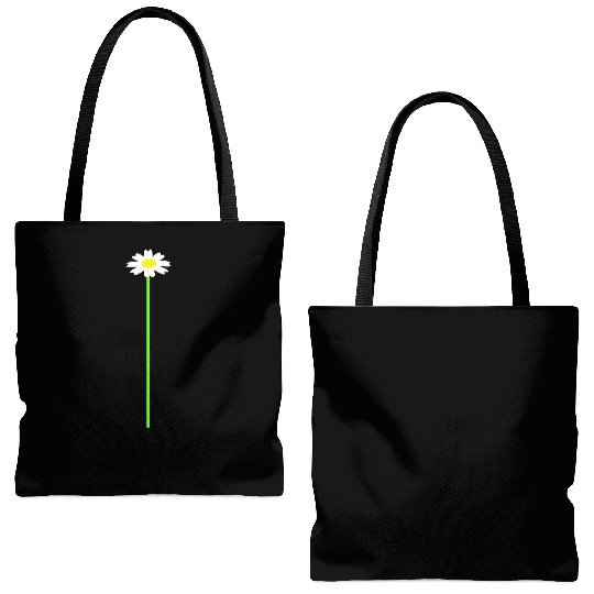 Small Daisy Flower White Decorative Nature Design Tote Bags (AOP)