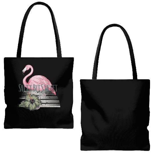 Salty but Sweet - Tropical Flamingo Vibes Tote Bags (AOP)