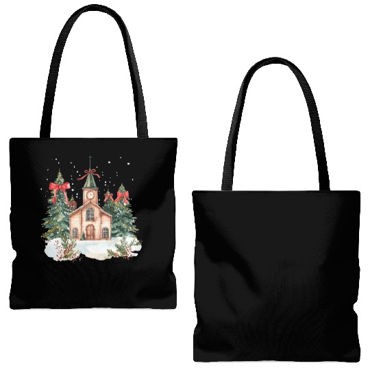 Oh Come Let Us Adore Him Funny Chrismas Jesus Tote Bags (AOP)