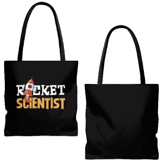 Rocket Scientist Cute Cartoon Rocket Fun Tote Bags (AOP)