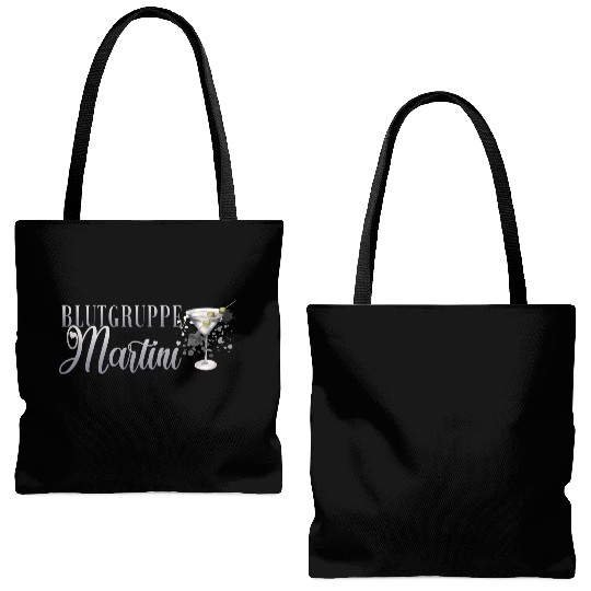 Blutgruppe Martini Cocktail Bartender Tote Bags (AOP)