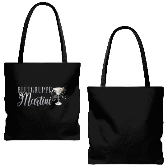 Blutgruppe Martini Cocktail Bartender Tote Bags (AOP)