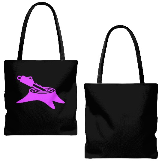 Chainsaw Tree Felling Lumberjack Forest Stump Wood Tote Bags (AOP)