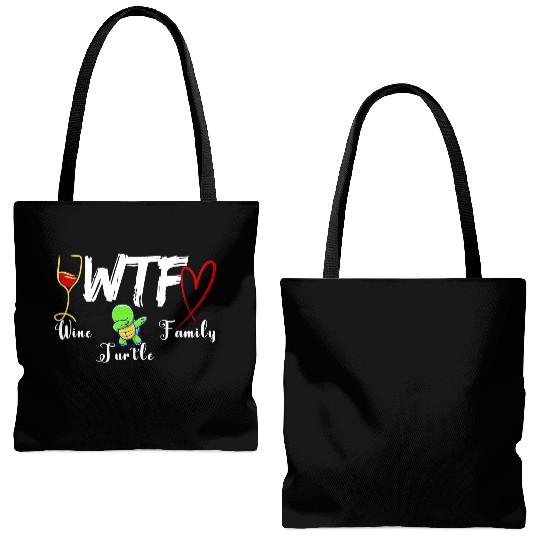 WTF Wine Turtle Family Tote Bags (AOP)