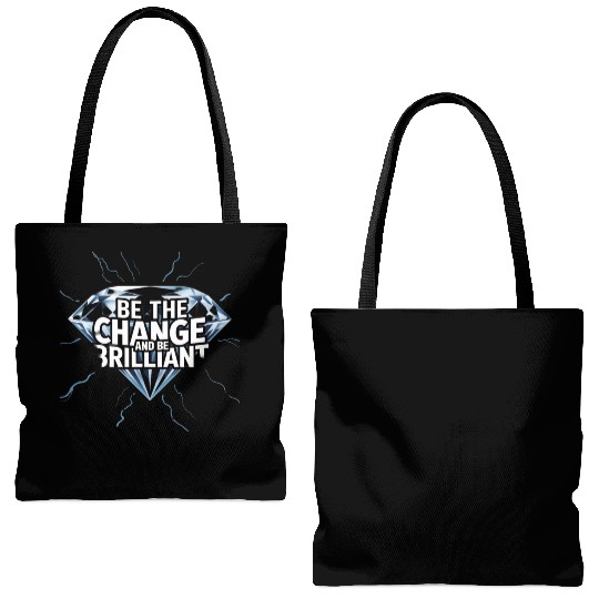 Be The Change and Be Brilliant Tote Bags (AOP)