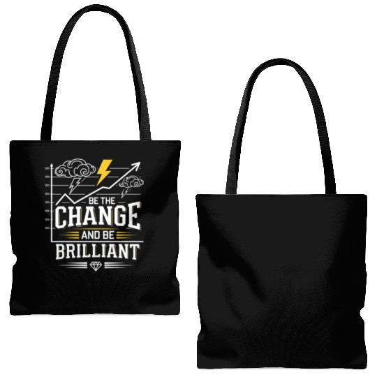Be The Change and Be Brilliant Tote Bags (AOP)