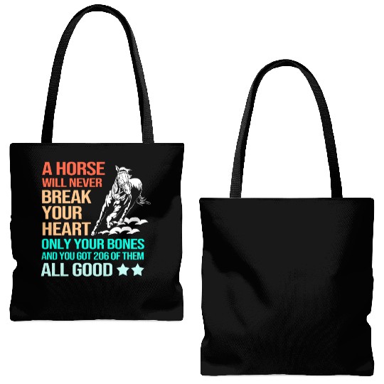 Funny Barrel Racing Cowgirl Horseback Riding Tote Bags (AOP)
