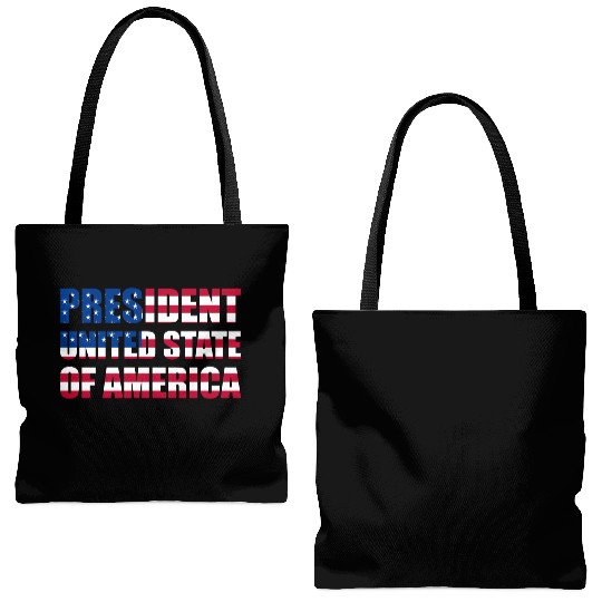American Flag President Tote Bags (AOP) design