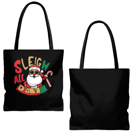 Sleigh All Day Christmas Design Tote Bags (AOP)