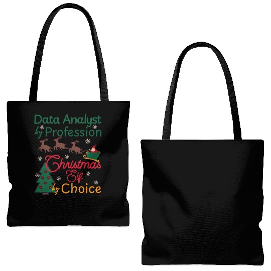 Data Analyst Christmas Xmas Elf Data Science Tote Bags (AOP)