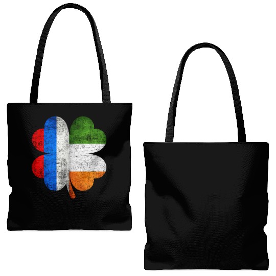 Russian Irish Shamrock Russia Ireland Flag Tote Bags (AOP)
