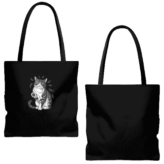 Black Cat Says I'm Fine Everything Is Fine Tote Bags (AOP)