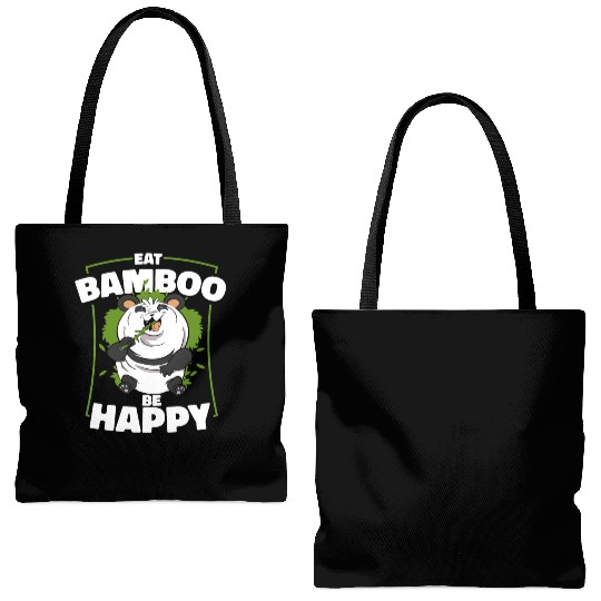 Eat Bamboo Be Happy Panda Bear Friend Lover Giant Tote Bags (AOP)