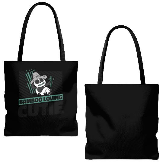 Bamboo Loving Cutie Panda Bear Friend Giant Panda Tote Bags (AOP)