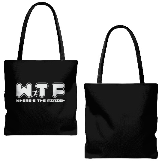 Wtf Wheres The Finish Funny Running Tote Bags (AOP)