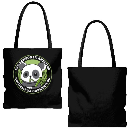 99% Bamboo 1% Ambition Panda Bear Friend Lover Tote Bags (AOP)