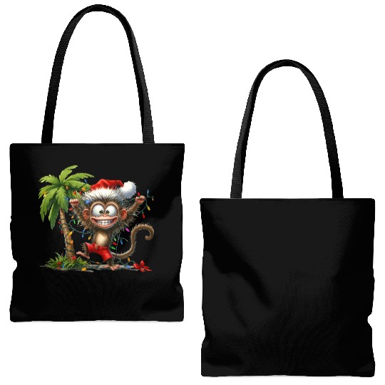 Christmas Merry Christmas For Gift Monkey Tote Bags (AOP)