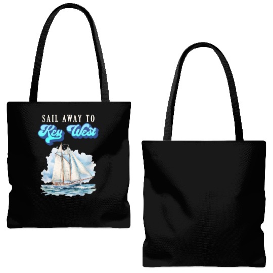 SAIL AWAY TO KEY-WEST Florida Keys Sunshine-State Tote Bags (AOP)