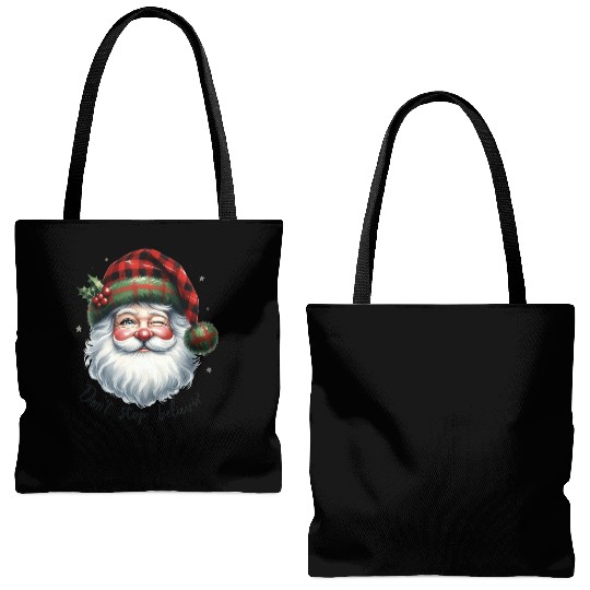 Don t Stop Believin, Santa Christmas Tote Bags (AOP)