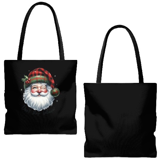 Don t Stop Believin, Santa Christmas Tote Bags (AOP)