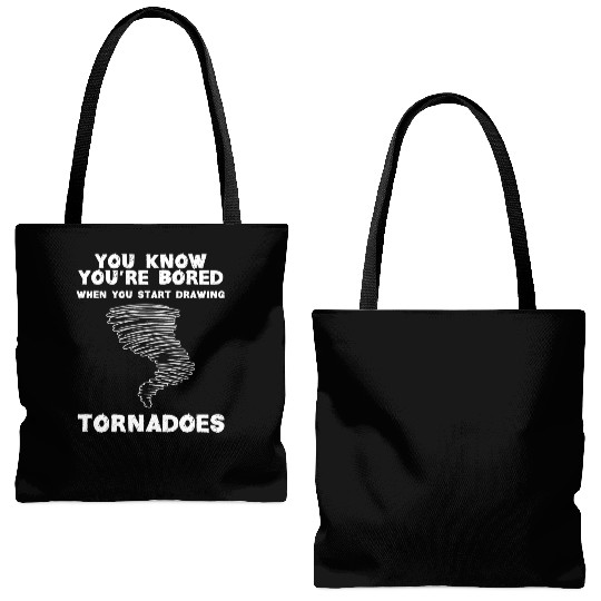 Funny science humor nerd geek tornado Tote Bags (AOP)