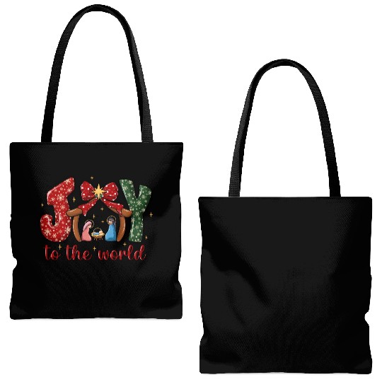 Joy To The World, Christmas Retro Tote Bags (AOP)
