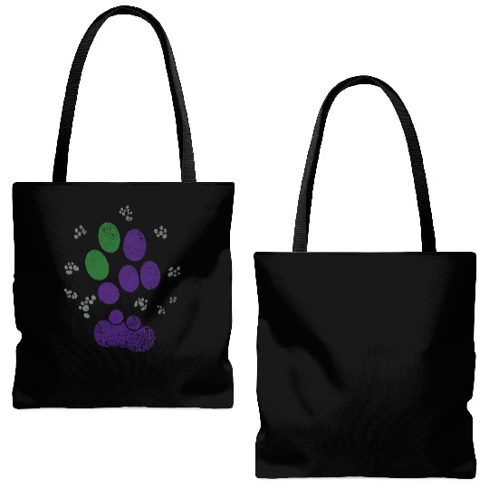 AroAce Cat Paw Prints Tote Bags (AOP)