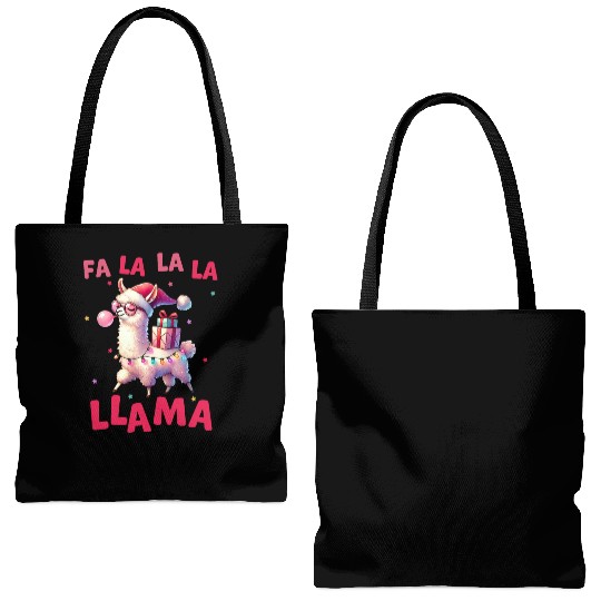 Fa La La La Llama, Merry Christmas Tote Bags (AOP)