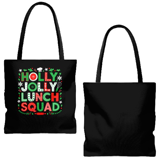 Jolly Lunch Squad Lunch Lady Christmas Lunch Lady Tote Bags (AOP)