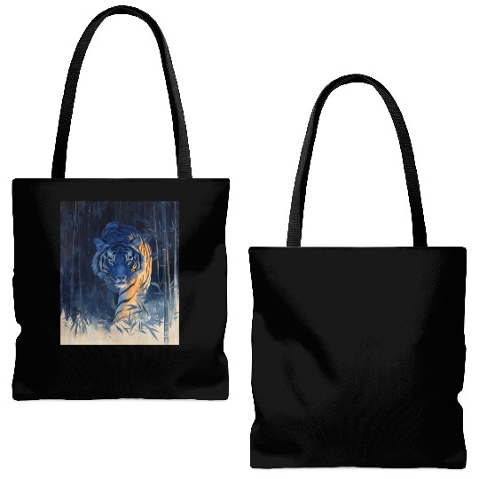 Majestic Tiger in the Bamboo Forest Tote Bags (AOP)