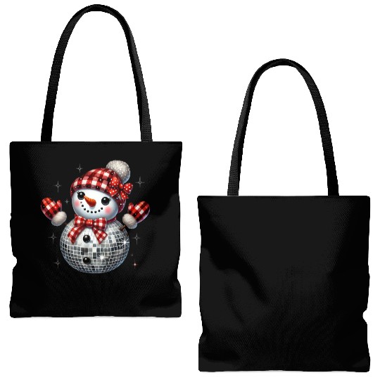 Christmas Disco Snowman Tote Bags (AOP)