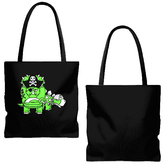 Triceratops Stegosaurus 2 Dinosaur Pirates Dinos Tote Bags (AOP)