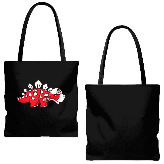 Stegosaurus Dinosaur Sabre Pirate Captain Dino Fun Tote Bags (AOP)