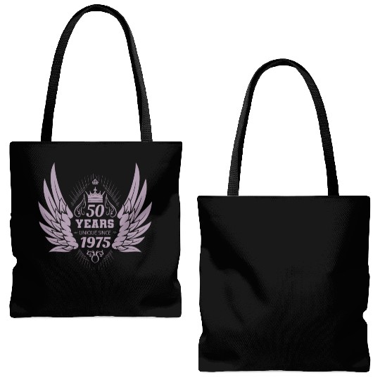 50th Birthday Unique Angel Crown Wings Tote Bags (AOP)