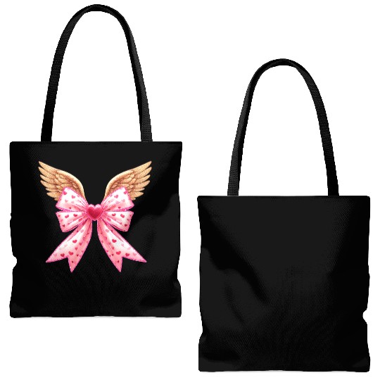 Cupid Bow, Valentine Retro Tote Bags (AOP)