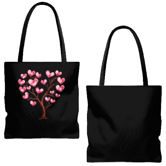Heart Tree, Valentines Day Tote Bags (AOP)