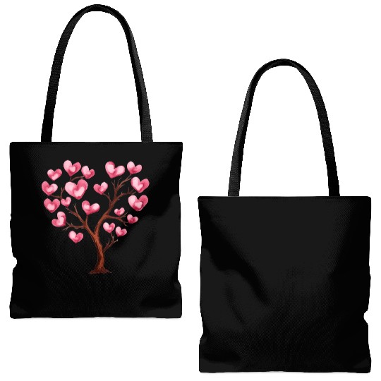 Heart Tree, Valentines Day Tote Bags (AOP)