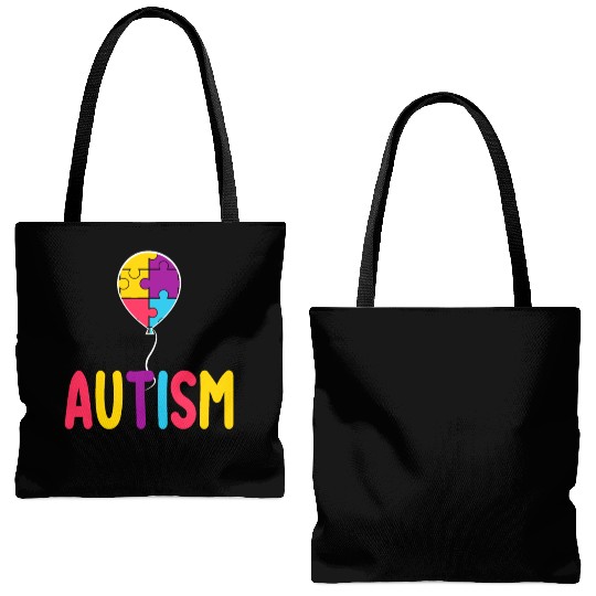 Autism Awareness Balloon - Spread Love and Support Tote Bags (AOP)
