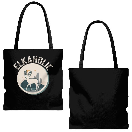 Elk Hunting Elkaholic Hunters Tote Bags (AOP)