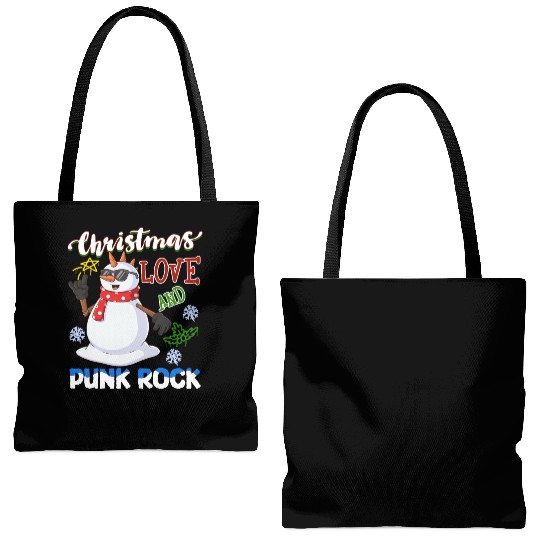 Rocky Christmas: Santa Claus Concert In Punk Rock Tote Bags (AOP)