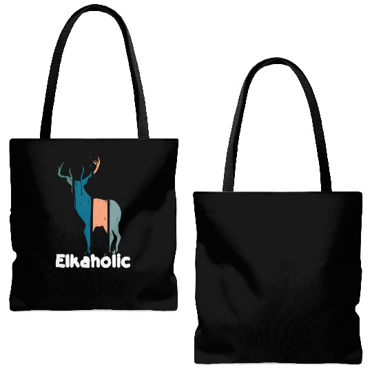 Elk Hunting Elkaholic Hunters Tote Bags (AOP)