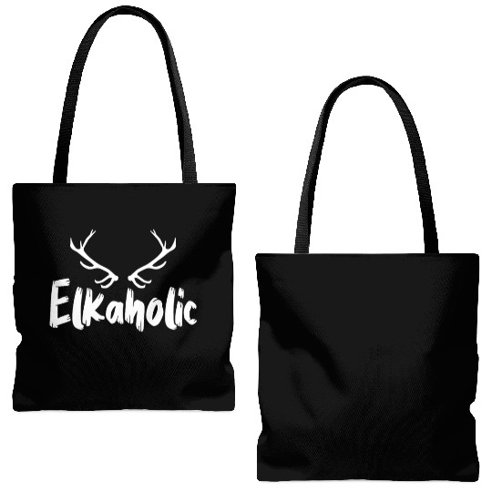 Elk Hunting Elkaholic Hunters Tote Bags (AOP)