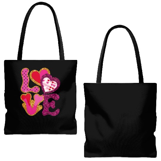 Valentines Cute, Valentine Retro Tote Bags (AOP)