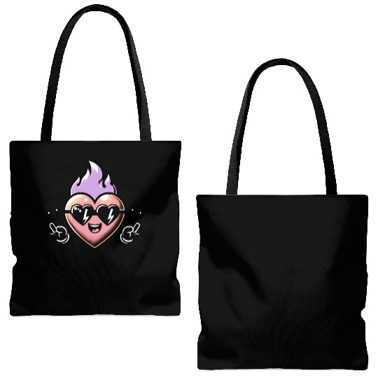 Valentines Day, Valentine Retro Tote Bags (AOP)